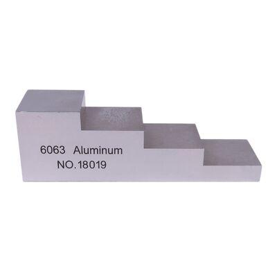 Bloco de Calibração de Alumínio 6063 com 4 Degraus e Espessuras de 0.25-0.5-0.75-1.0 Polegadas para Teste Ultrassônico